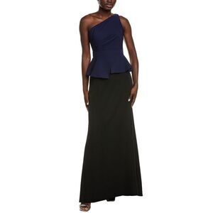Rene Ruiz Womens  Crepe Column Gown, Blue